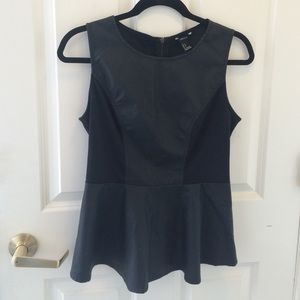 Black peplum blouse