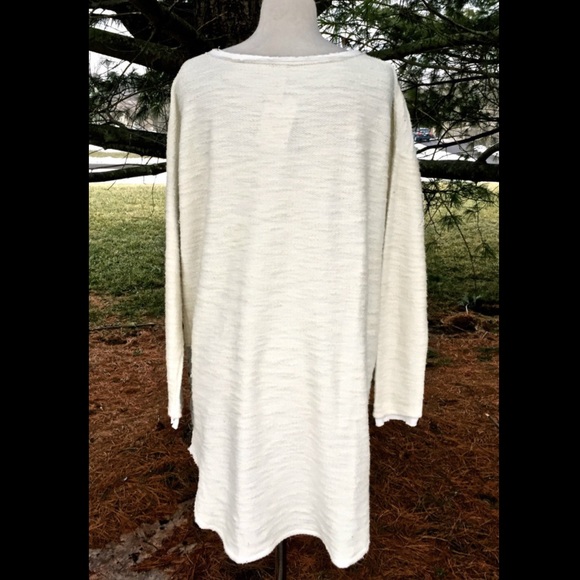 Free People ivory gray Sequin Stripe Tunic NWT M - Picture 4 of 4