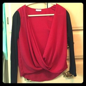 Deep V neck blouse