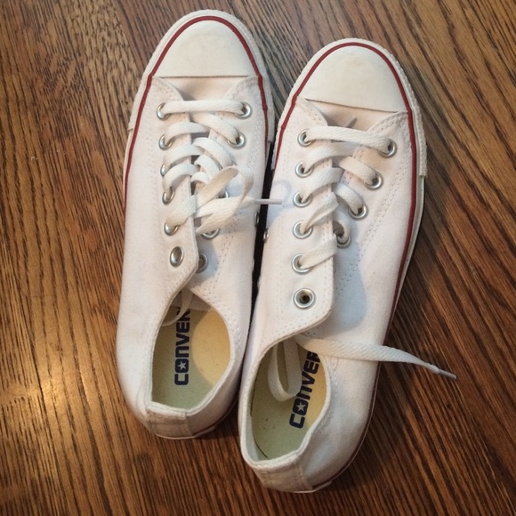 white low-top converse