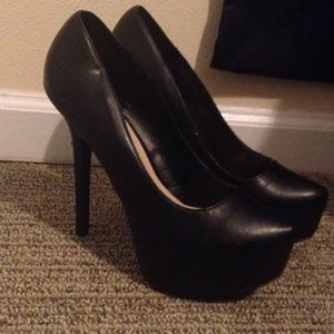 Black platform stilettos