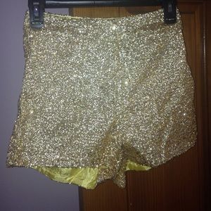 Gold Sequin shorts