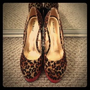 Bamboo Cheetah Wedges