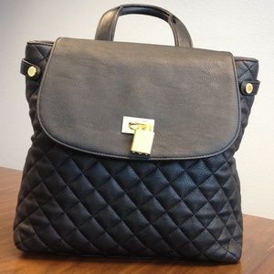 Steve Madden Black Quilted Backpack