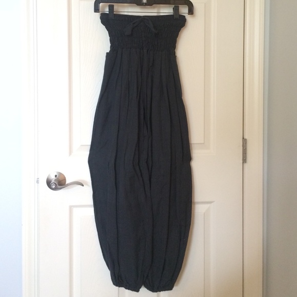 Gauze cinched ankle pants