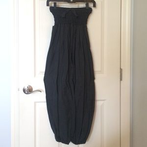 Gauze cinched ankle pants