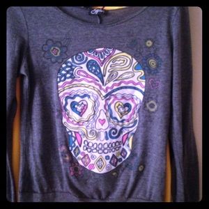 Long sleeve candy skull shirt