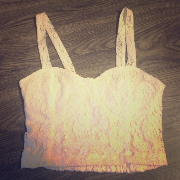 White bustier crop top