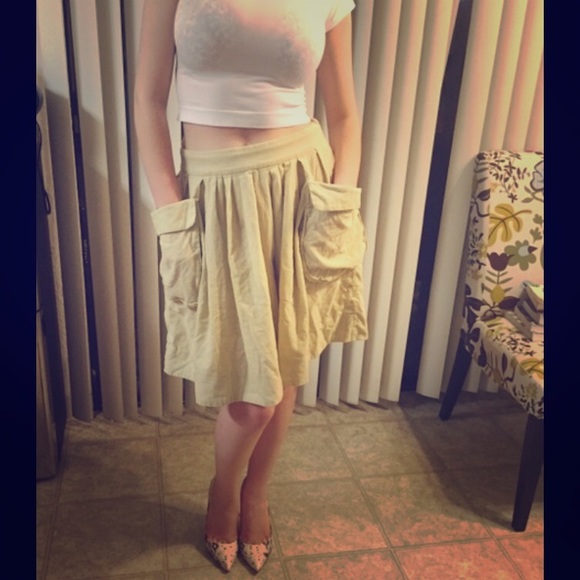 ❤️SALE❤️ Anthropologie beige A line skirt