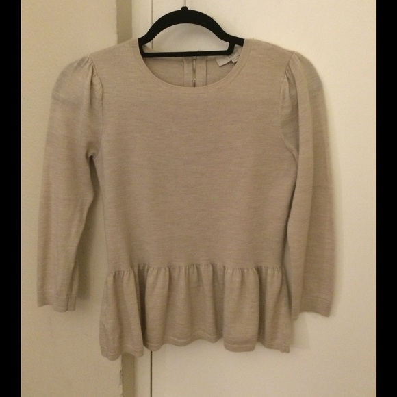 Cream Loft peplum sweater