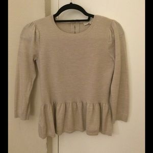 Cream Loft peplum sweater