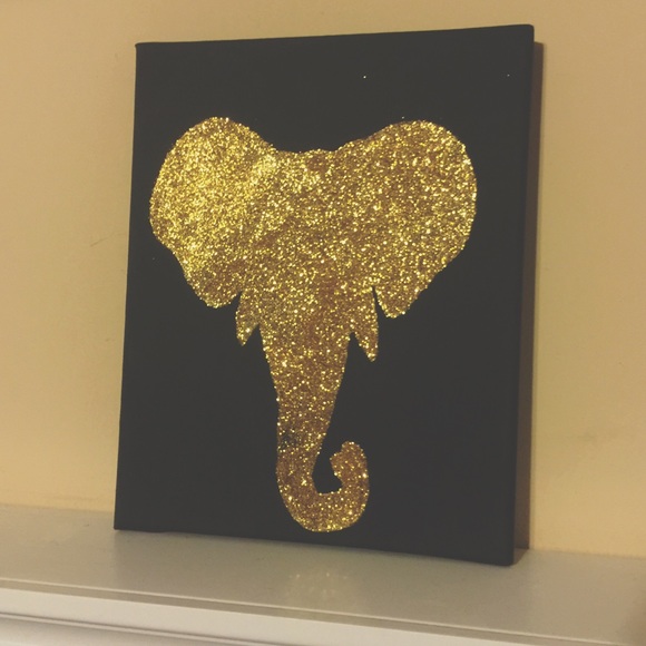 Glitter elephant painting