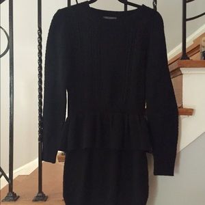 Akira black peplum sweater dress