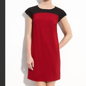Vince Camuto Red 2-Tone Shift Dress