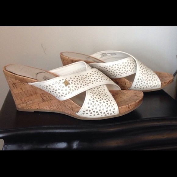White Dana Buchman wedges - Picture 3 of 4