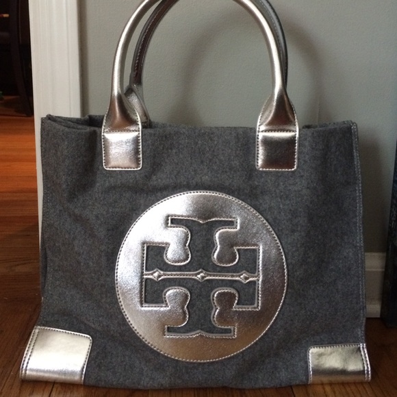 Tory Burch Gray & Silver Tote. New w/o Tags