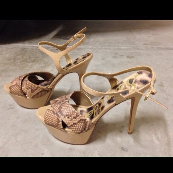 Sam Edleman Python nude heel sz 9