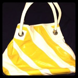 Akira Yellow and White Purse