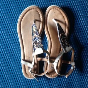 Beaded white mountain sandals