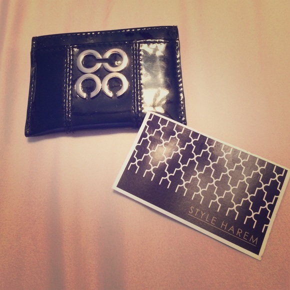 Coach Blck Patent Leather Card Holder