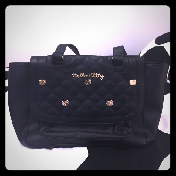 Faux leather Hello Kitty quilted flap tote