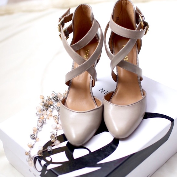 Ankle strap high heels. New with box