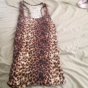 Racer back cheetah print tank