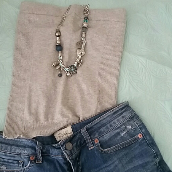 Old Navy Gray Strapless Top
