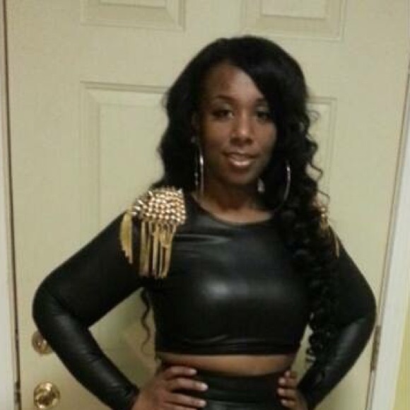 Faux leather crop top