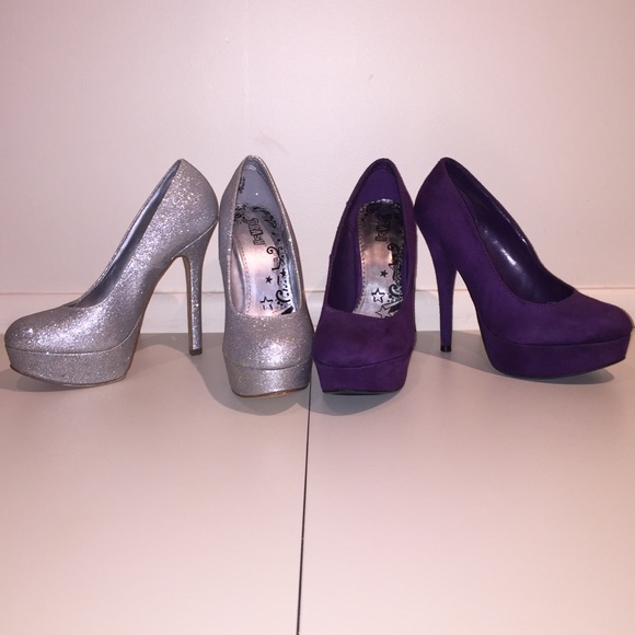 Brash Shoes - 💫BUNDLE💫Brash Silver Glitter &  Purple pumps 5.