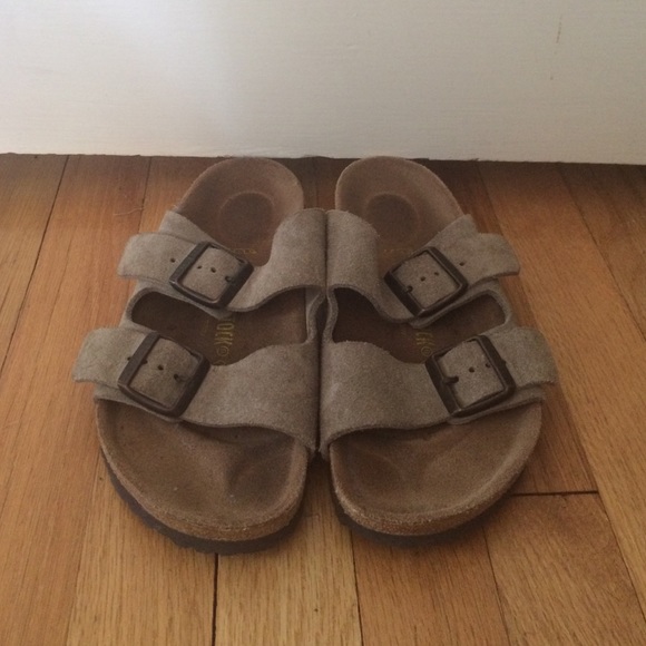 Birkenstock Shoes - Arizona Birkenstock Sandal Taupe Suede