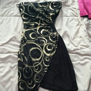 Black and gold cocktail dress