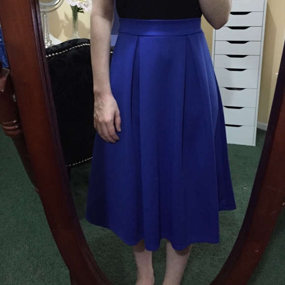 Royal Blue Midi Skirt