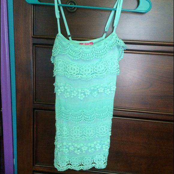 Cute Floral Mint Tank Top