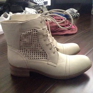 White combat boots