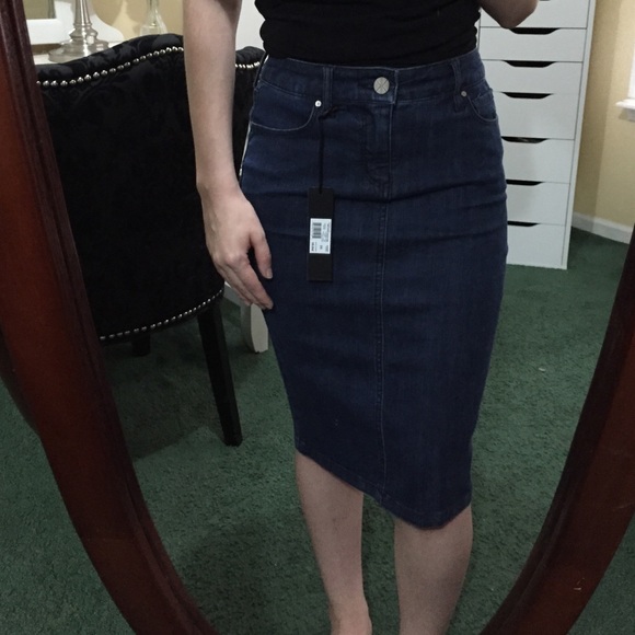 Dark Denim Midi Skirt