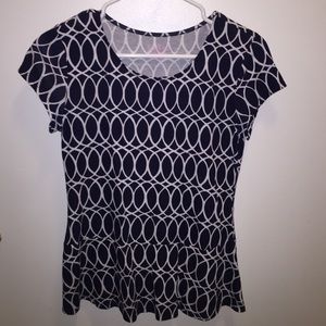 Lilly Pulitzer Alene Peplum Top Navy/White Size: S