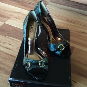 Carlos Santana Roulette-Blue Leopard Size 7
