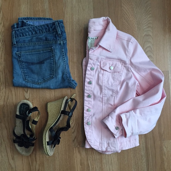 AMI Jackets & Blazers - AMI denim jacket sz S. Light pink! Adorable!