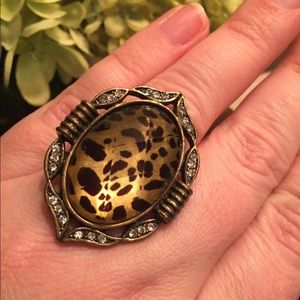 Leopard print ring on stretch band
