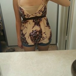 Flowered babydoll shirt