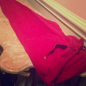 Hot pink skinny pants