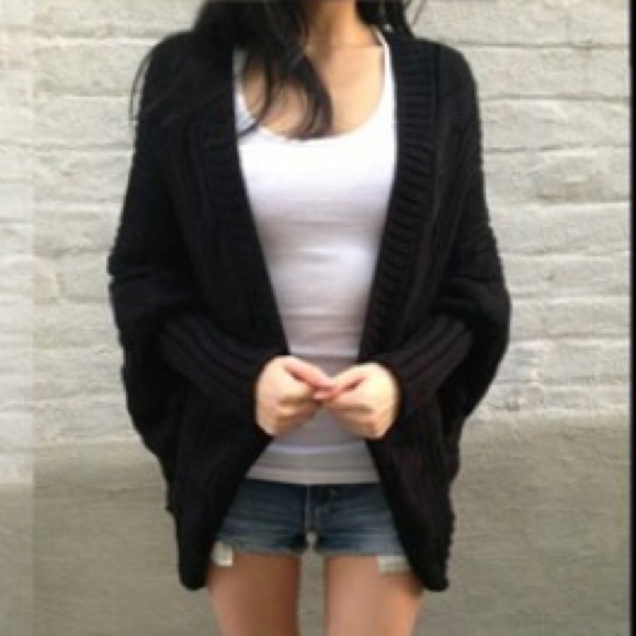 Black knitted loose cardigan - Picture 4 of 4