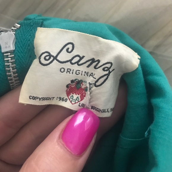 Lanz Original's Vintage teal & cream dress XS/S - Picture 5 of 5