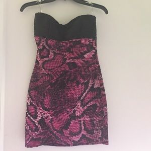 Snakeskin print party dress