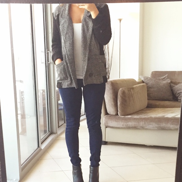 Forever 21 Jackets & Blazers - Sweater-Knit Herringbone Jacket