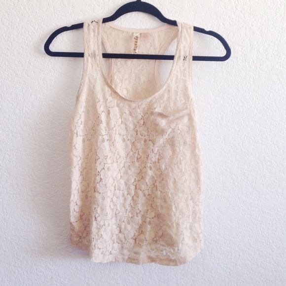 SOLD/Cream Lace Tank Top - Picture 1 of 3