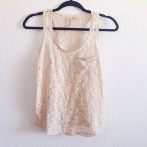SOLD/Cream Lace Tank Top