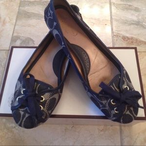 Women Coach Josie Denim Ballet Flats Shoes