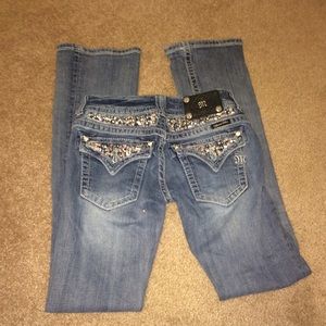 Lighter wash sequined Miss Me's